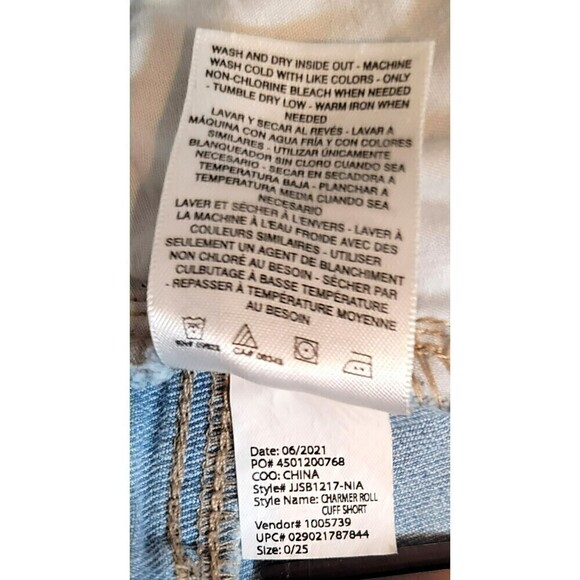 Jessica Simpson Cuffed Denim Shorts - Size 0/25 - Picture 8 of 8